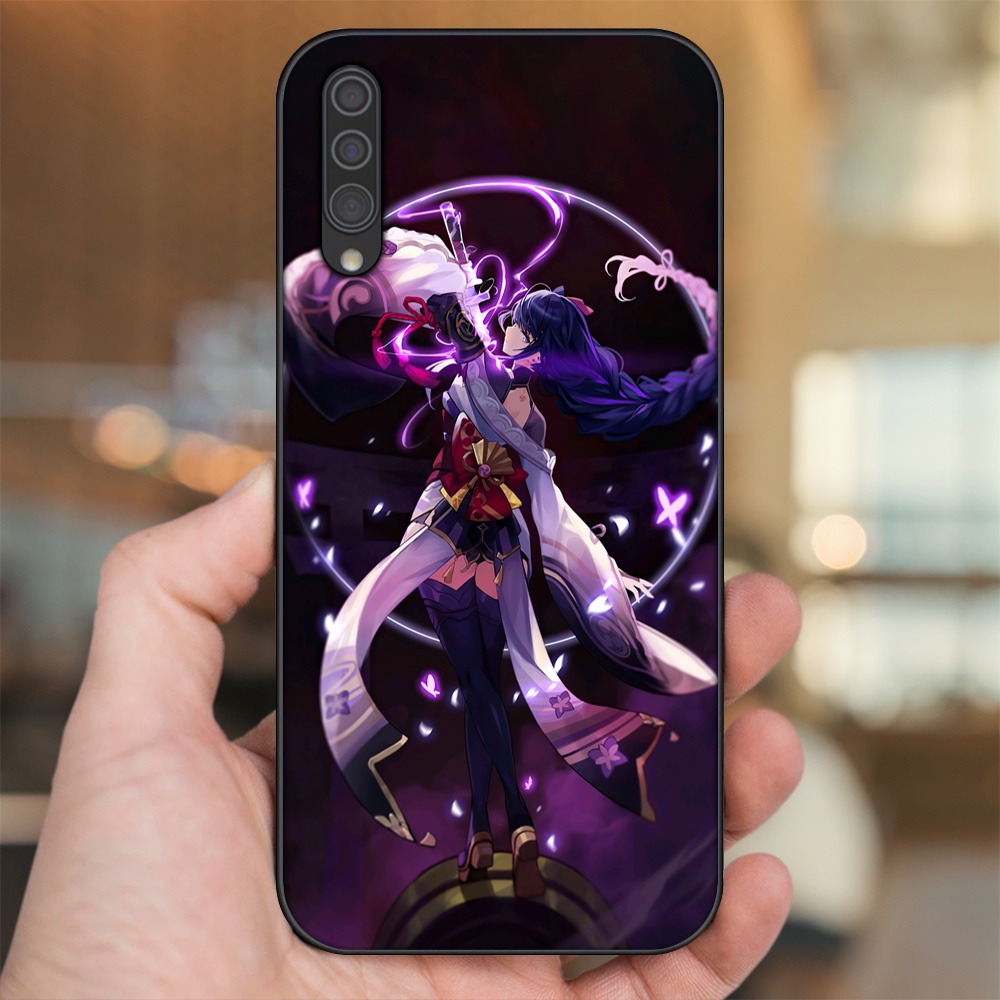 Ốp lưng Samsung A30S, A50, A50S, A70, A70S viền đen in hình Raiden Shogun Genshin Impact