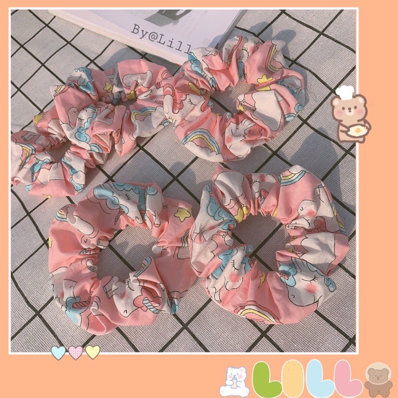 [BEST SELLER] Cột Tóc Scrunchies, Dây Buộc Tóc Scrunchies (Scrucnhies Unicorn)