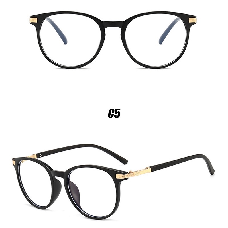 (KIQI-FASHION) COD Kính Chống Ánh Sáng Xanh Chống Mệt Mỏi Gọng Tròn Cổ Điển Thời Trang Cho Nam Và Nữ