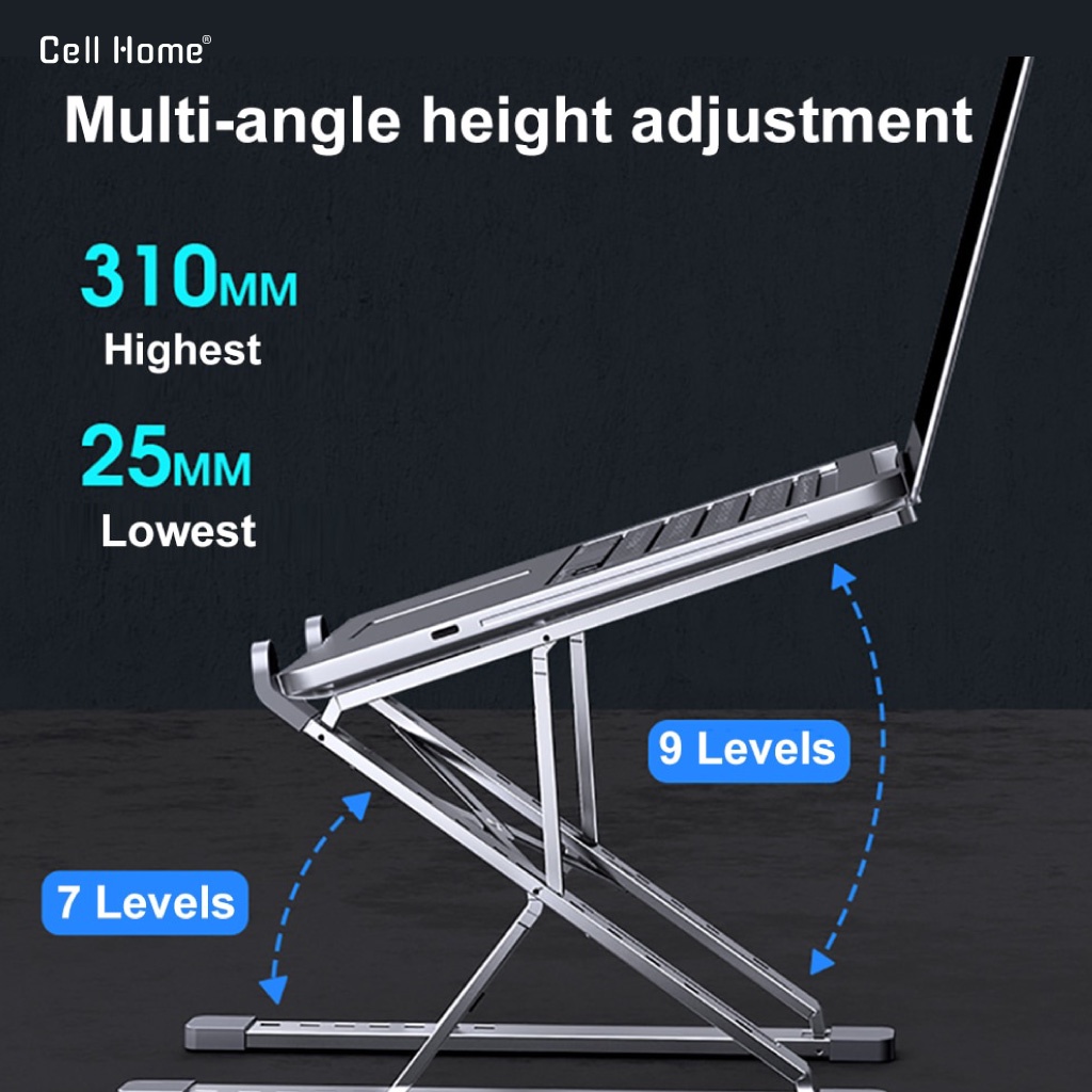 Giá đỡ macbook nhôm gấp gọn giá đỡ laptop, notebook, surface đế tản nhiệt công thái học hiệu quả hai tầng
