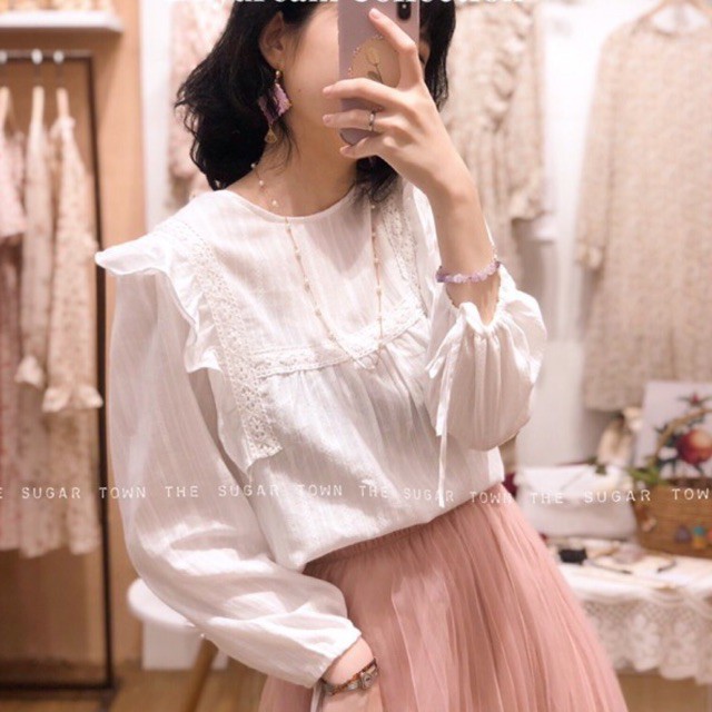 Áo tay bồng Hiru Top chất thô cotton by Sugar Town