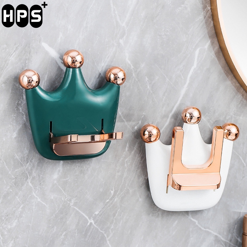 Giá treo máy sấy tóc gắn tường phòng tắm tiện lợi,  Giá đỡ treo đồ nhà tắm thiết kế vương miện sang trọng