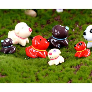 Set 4 chó mắt đốm béo ú dễ thương trang trí sân vườn, tiểu cảnh, DIY, Dollhouse, bàn làm việc, móc khóa