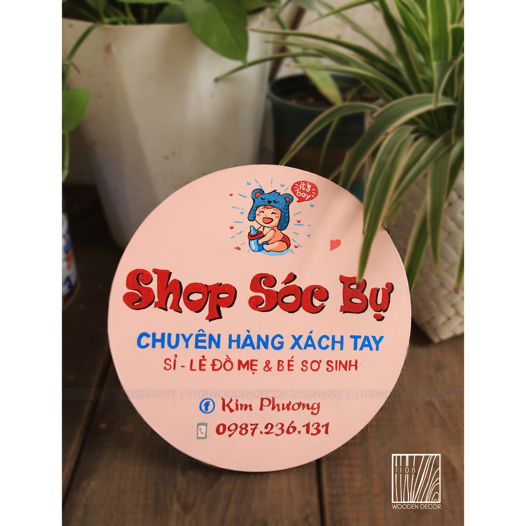 BẢNG GỖ TÊN SHOP