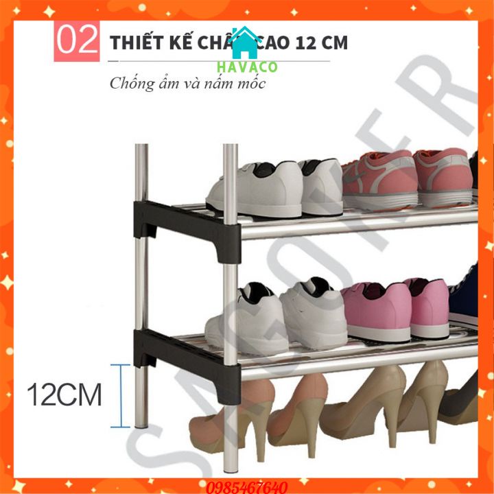 Kệ giày dép đa năng Inox 5 tầng  có thể tháo rời - HÀNG LOẠI TO CHẮC CHẮN