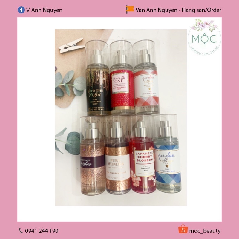 Xịt thơm cơ thể Bath and Body Works mini 75ml