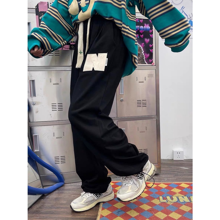 Quần Jogger Dài Dáng Rộng In Chữ Kiểu Hip-Hop Đường Phố Cá Tính Cho Nam Và Nữ Đẹp