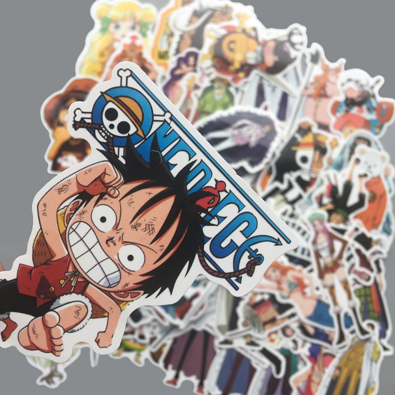 Set 75 miếng sticker trang trí cơ thể kiểu nhân vật one piece chống thấm