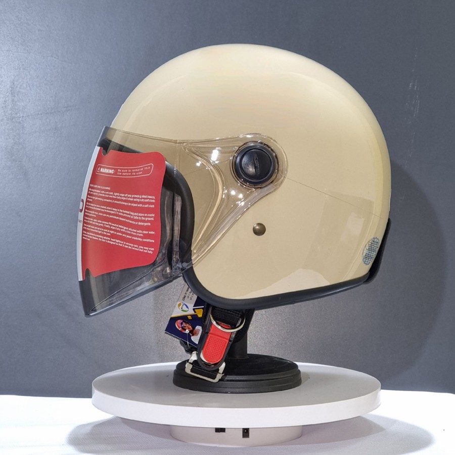 Mũ bảo hiểm chụp tai 3/4 đầu GRO HELMET 818 có kính dài màu trà, nhiều màu Size L (53-56 cm)