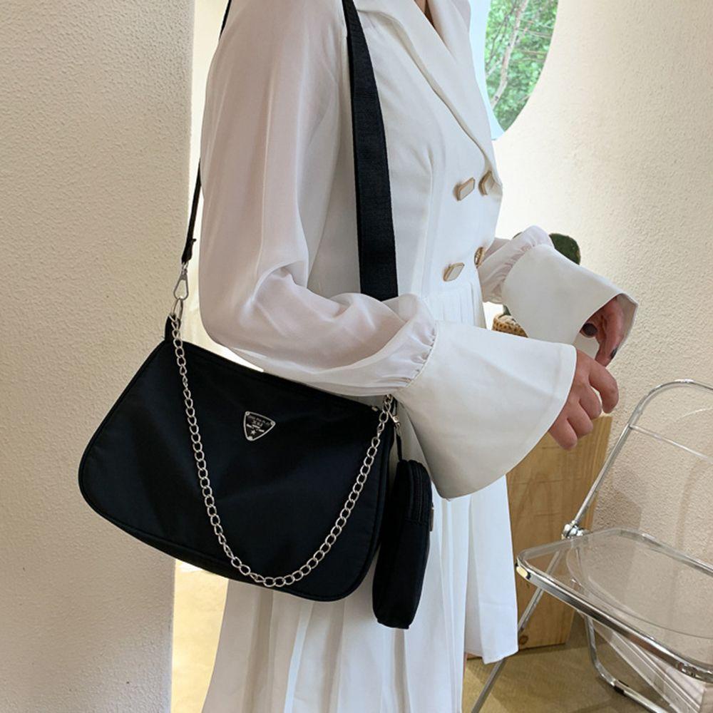 KENT1 Set Túi Xách + Ví Cầm Tay Màu Trơn Thời Trang Cho Nữ