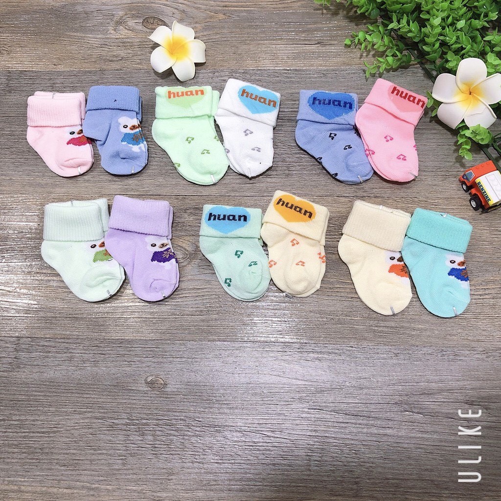 Sét 2 đôi Tất , Vớ cho bé từ 0 - 6 tháng _ Happybear