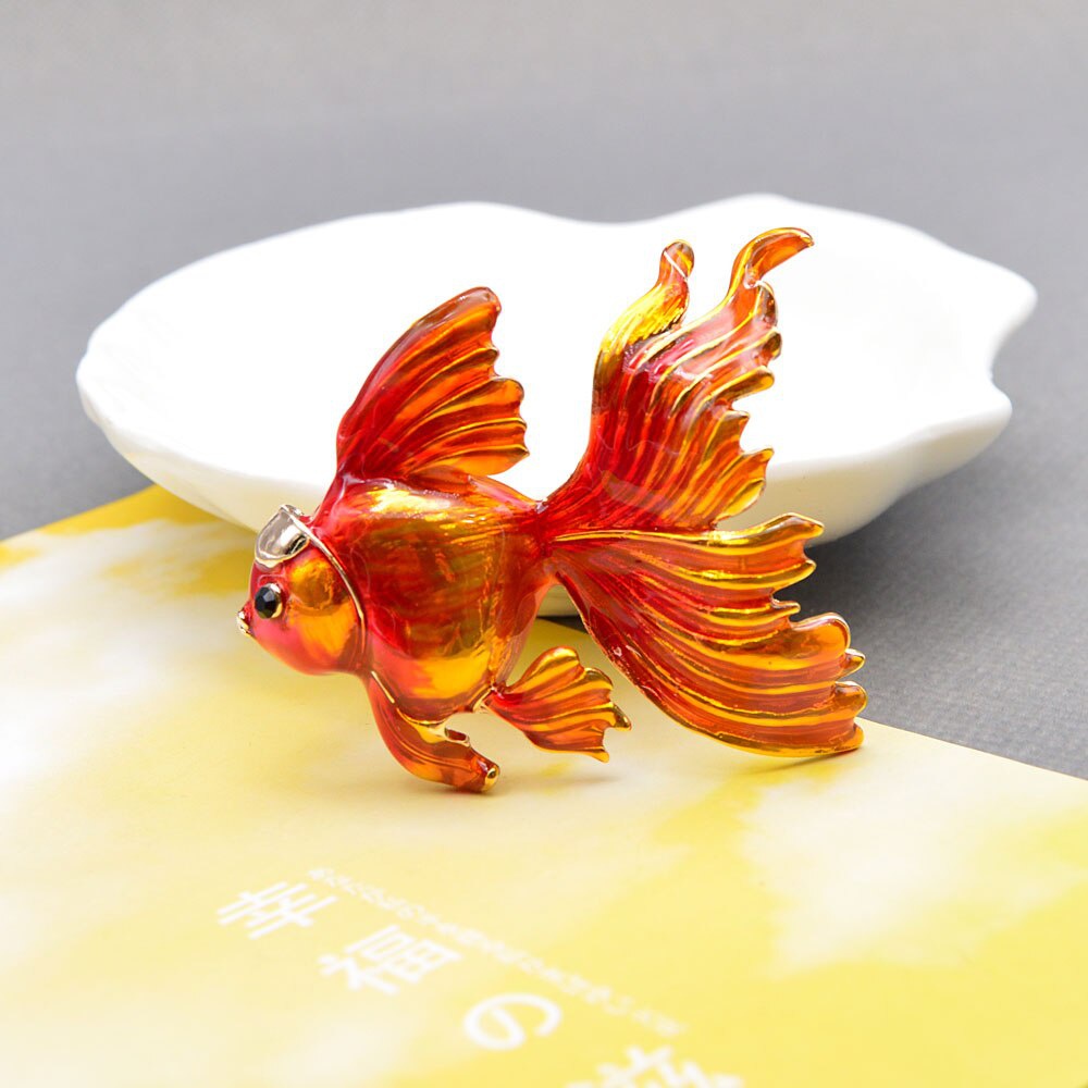 Ghim Cài Áo Hình Cá Vàng Dễ Thương Dành Cho Nữ