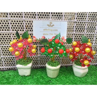 Chậu hoa pha lê nhiều màu size mini 7-10cm