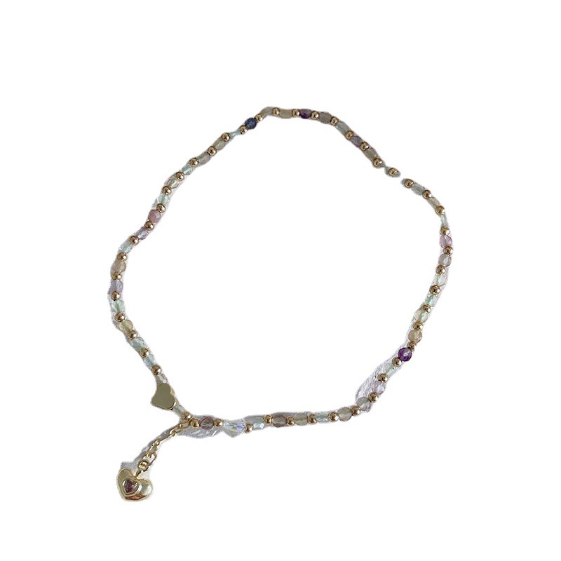 Lắc Chân Đính Đá Fluorite Nhiều Màu Sắc Kiểu Đuôi Cá/Hoa Thời Trang Mùa Hè Dành Cho Bạn Nữ