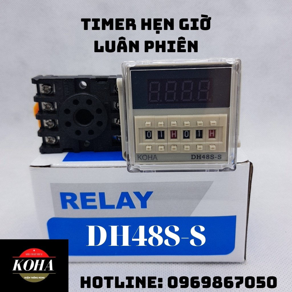Timer hẹn giờ DH48S-S luân phiên, Rơle cài đặt thời gian đảo chiều - HÀNG CHÍNH HÃNG