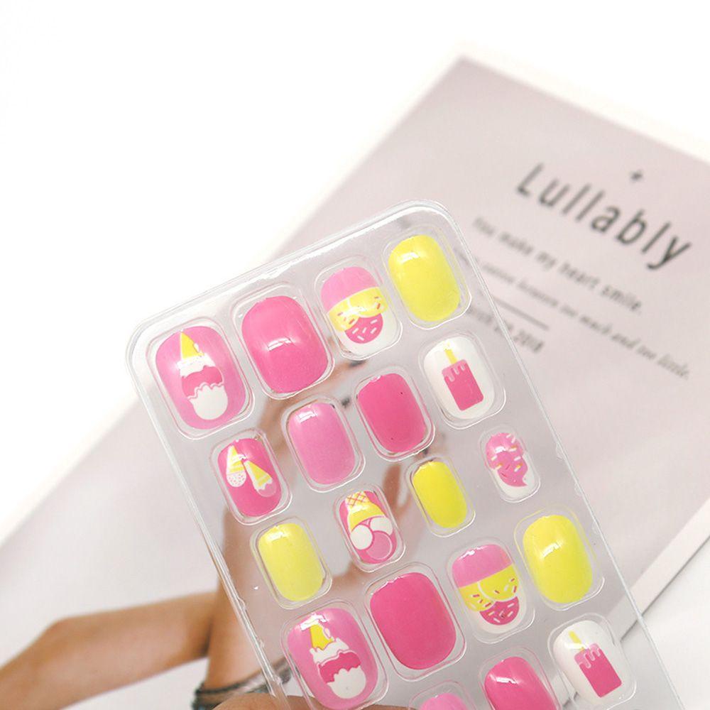 Bộ 24 Móng Tay Giả Ngắn Vuông Trang Trí Thời Trang