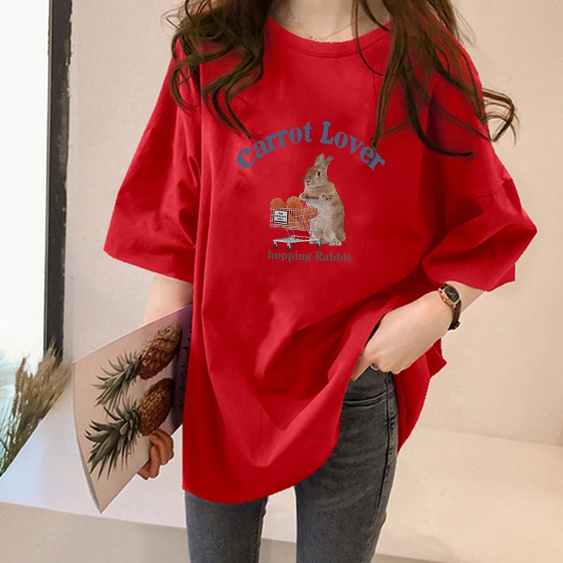 NRVP Áo Thun Tay Ngắn Cổ Tròn Dáng Rộng Thời Trang Hàn Quốc Cho Nữ