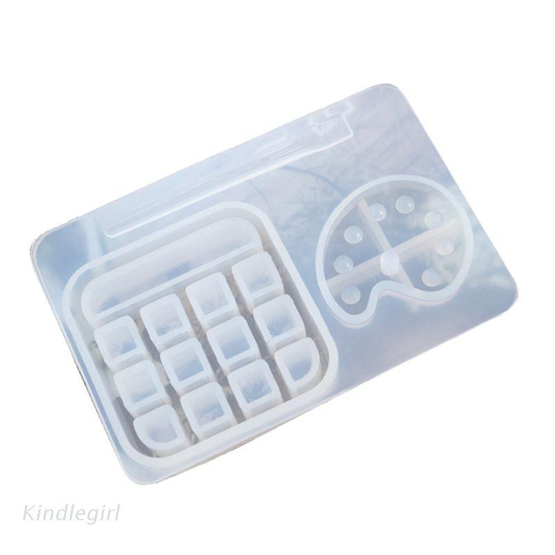 Khuôn Làm Móc Khóa Hình Khay Màu Nước Bằng Nhựa Resin