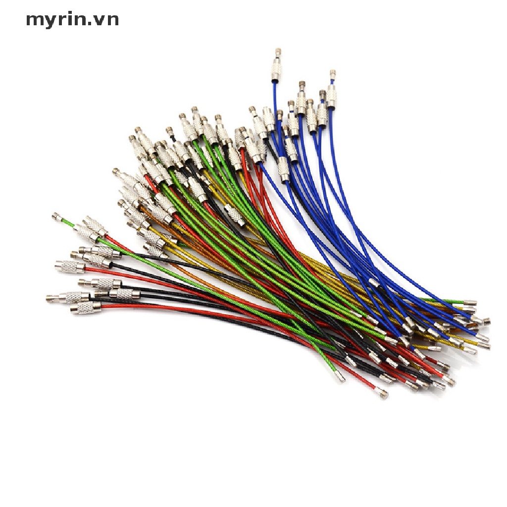 Bộ 10 Móc Khóa Dây Cáp Máy Bay myrin Bằng Thép Không Gỉ