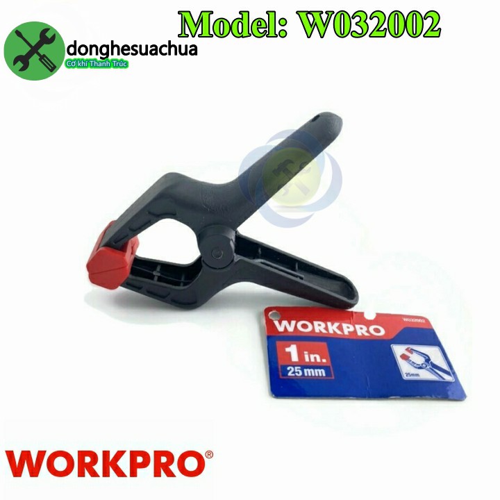 Kẹp nhựa Workpro W032002 miệng kẹp mở rộng 25mm màu đen