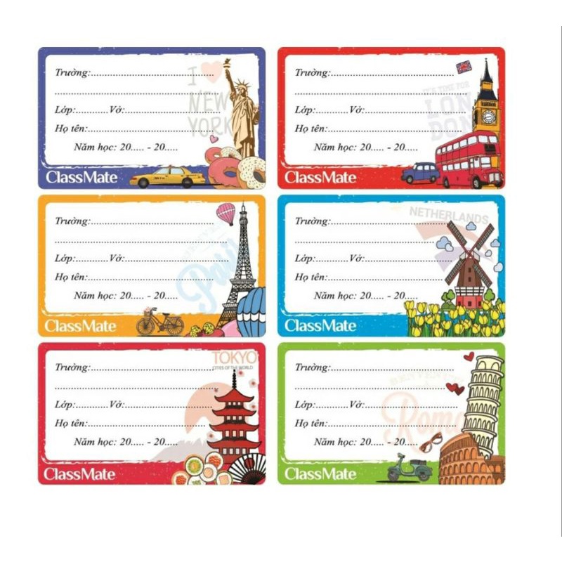 nhãn vở classmate CL 204