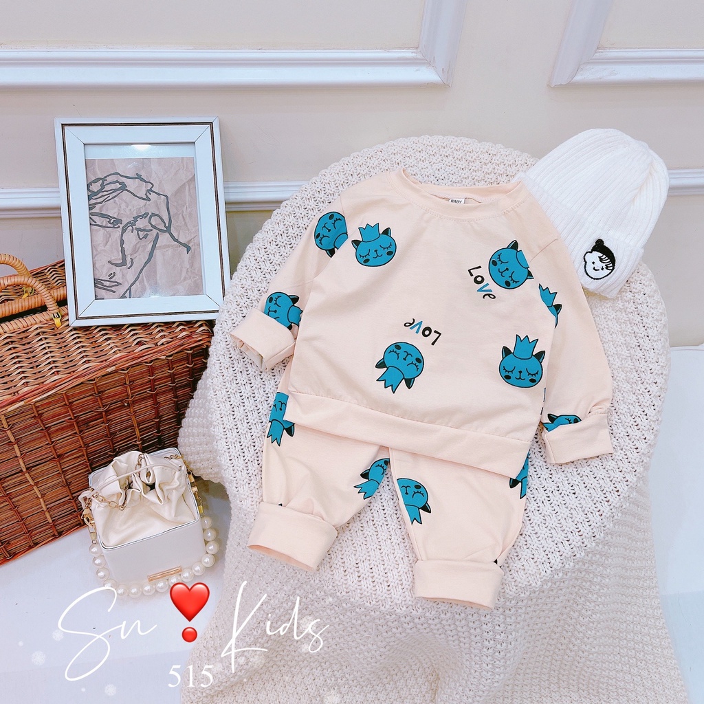Bộ dài tay chất cotton cao cấp cho bé