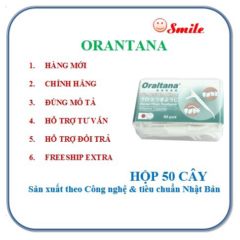 Tăm chỉ nha khoa Oraltana 5 sao - Tăm chỉ y tế nha khoa chất lượng cao - Túi 50 chiếc