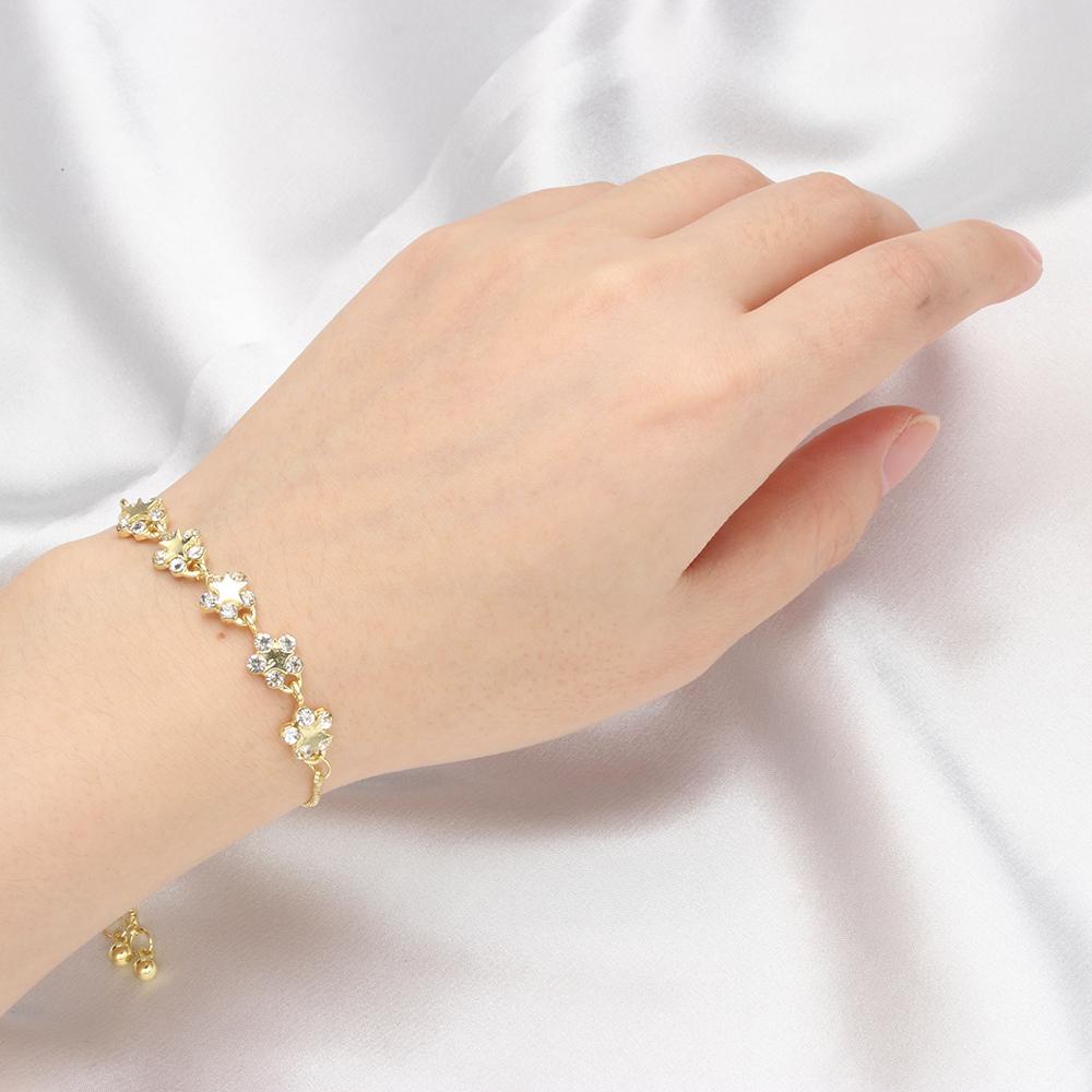 NIUYOU Vòng Tay Đính Đá Pha Lê Hình Hoa Thời Trang