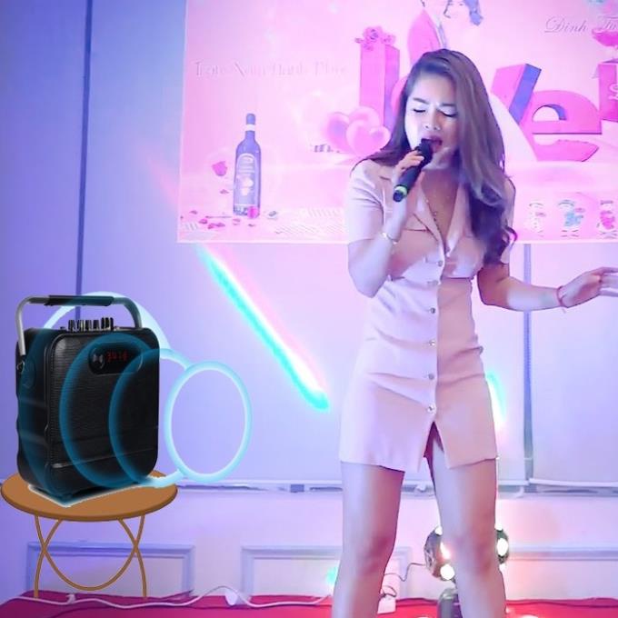 Bộ loa xách tay kèm micro hát karaoke Ontekco YH200, loa bluetooth 5.0 hát karaoke không dây có pin