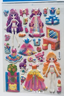 Set 10 bộ Sticker dán nổi búp bê 3D