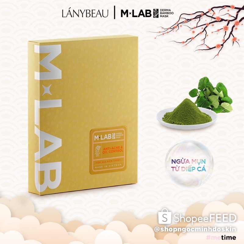 Mỹ Phẩm Dưỡng Da Mặt nạ dưỡng da trắng sáng, đều màu LÁNYBEAU MLAB hộp 7 miếng (28g/m)