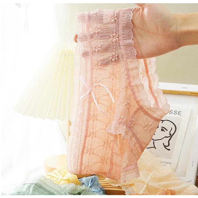 142869Quần Lót Vải Tuyn Trong Suốt Nhẹ Phong Cách Nhật Bản Quyến Rũ Cho Nữ