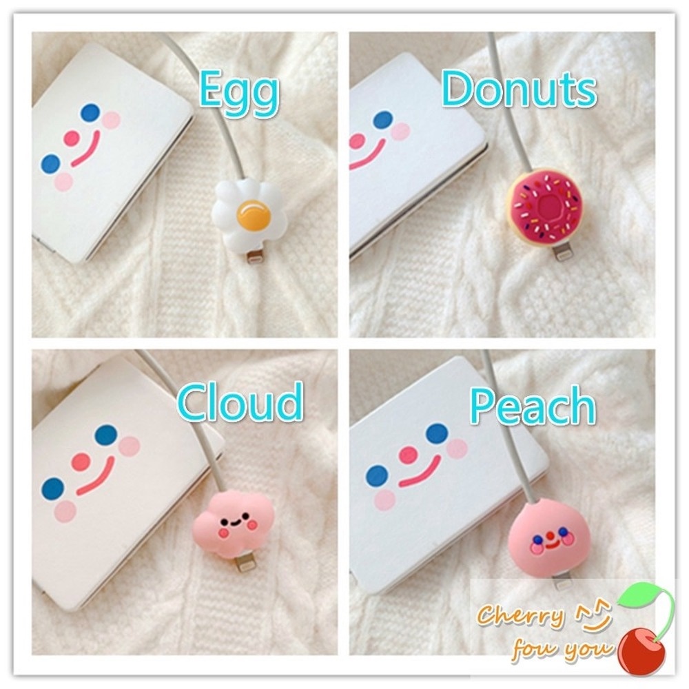 Phụ kiện bảo vệ cáp sạc USB kiểu dáng hoạt hình 3D dễ thương vui nhộn