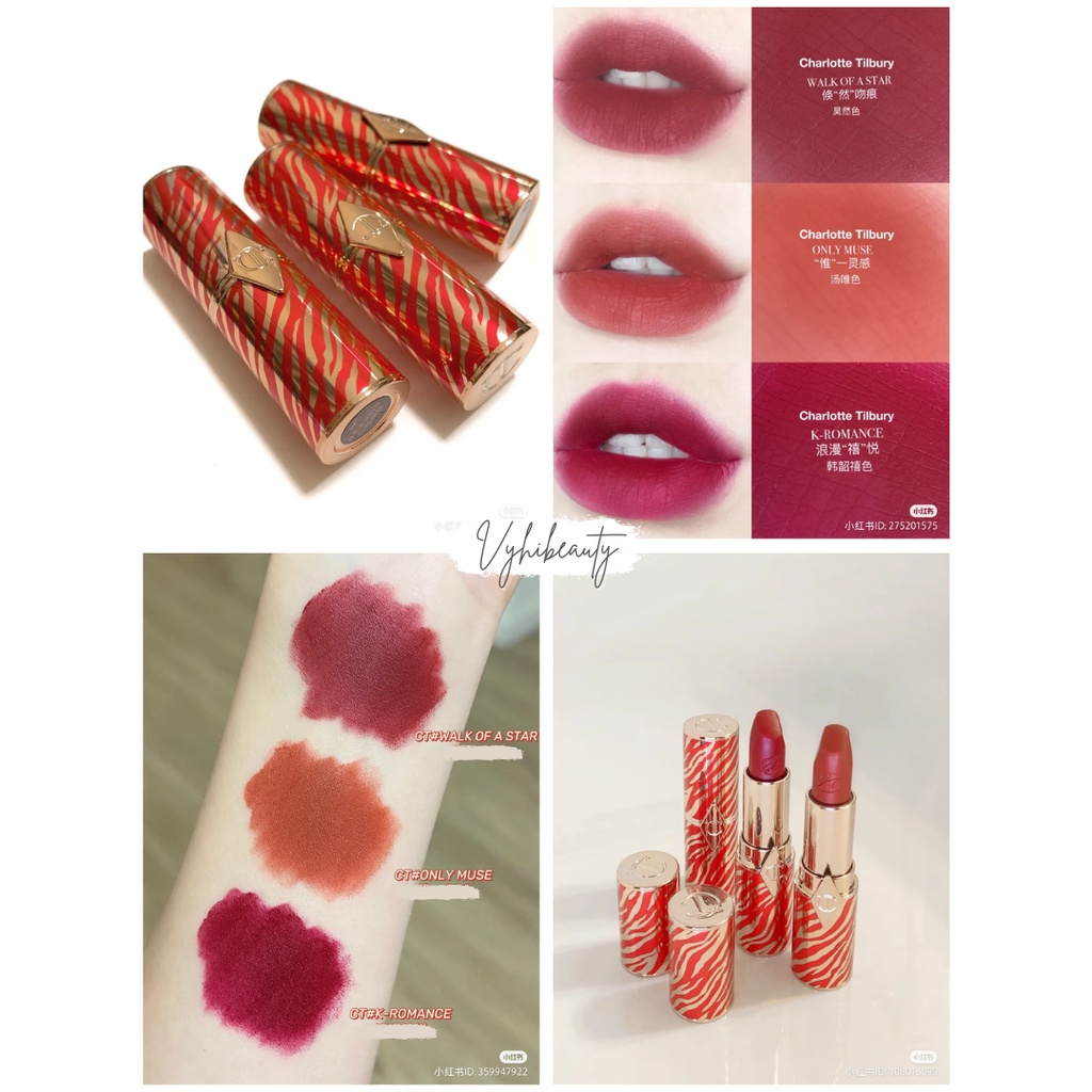 Son thỏi Charlotte Tilbury Revolution vỏ sọc đỏ - màu K-romance