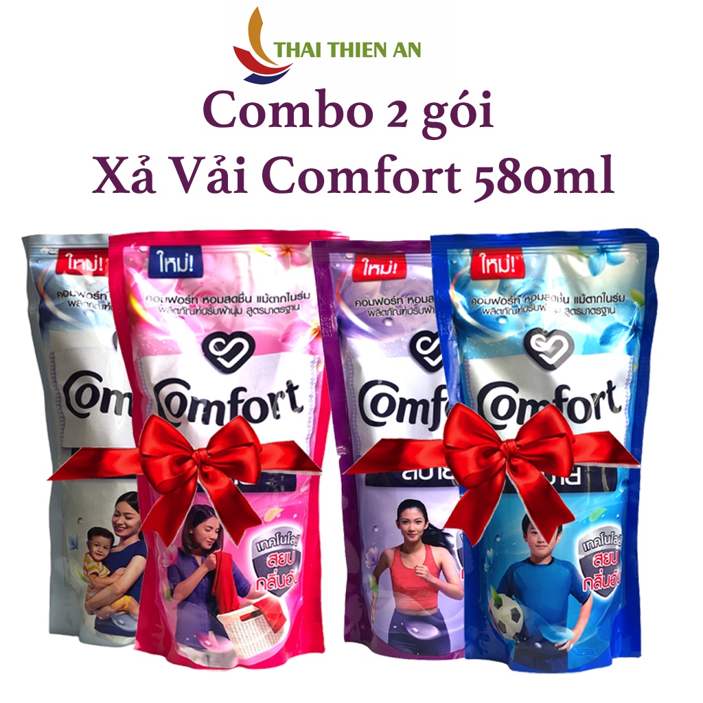 Combo 2 túi nước xả vải Comfort mềm vải 580ml Thái Lan . giao ngẫu nhiên . Comfort Thailand detergent