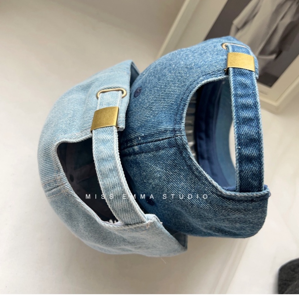 Mũ Lưỡi Trai Denim Vành Cong Mềm Mại Phong Cách Retro Hàn Quốc Dễ Phối Trang Phục Cho Nam Và Nữ