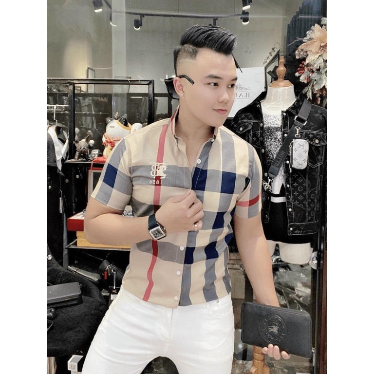 ÁO SƠ MI NAM CARO NGẮN TAY BUBBERYY THỜI TRANG LUXURY ĐẲNG CẤP CHO ANH EM - HOTTREND 2022 THỜI TRANG NAM 1986