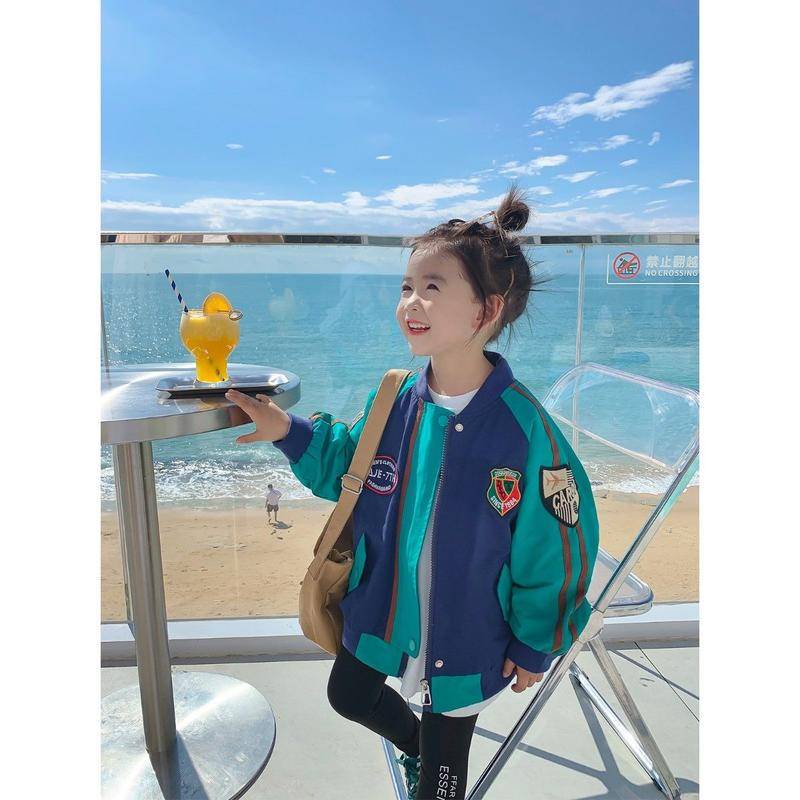 Hàng Mới Về Mới Áo Khoác Bóng Chày Bằng Cotton Nguyên Chất Chống Gió Dễ Phối Đồ Cho Bé Gái