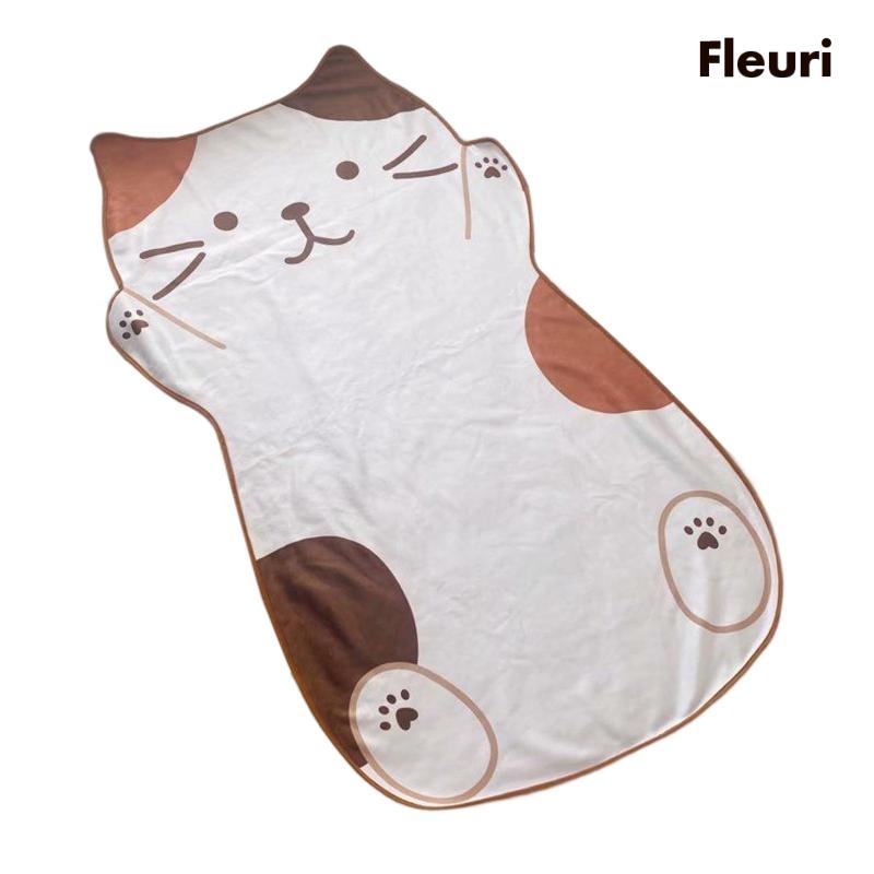 [Fleurir] Chăn Bông Mềm Mại Nhỏ Gọn Họa Tiết Mèo Đáng Yêu Dài 1.5M Dành Cho Bé Vào Mùa