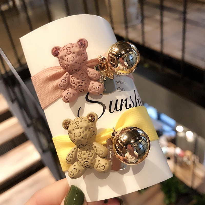 Dây cột tóc WE FLOWER co giãn hình chú gấu hình bông hoa dễ thương xinh xắn