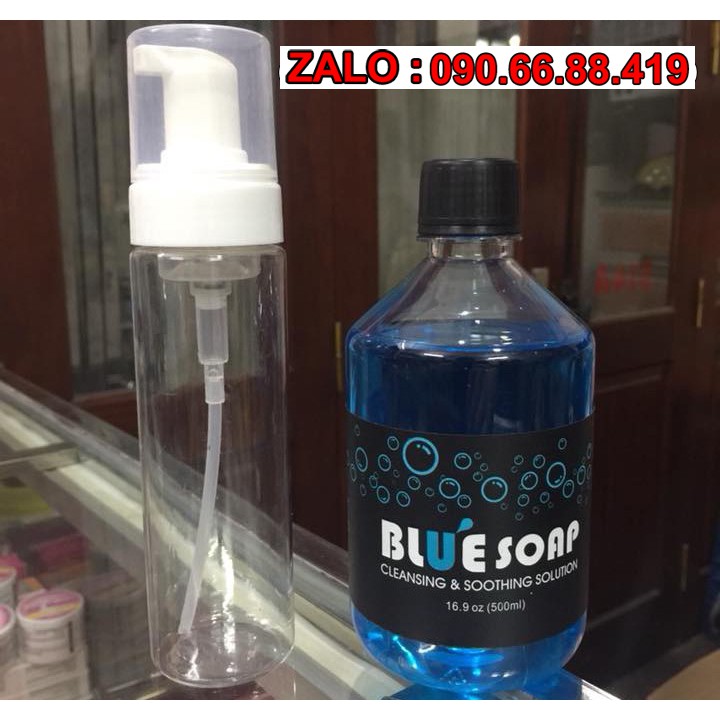 Nước vệ sinh phun xăm Blue Soap 500ml (Tặng 1 Bình Chiết) - Nước lau mực xăm, xà phòng khử trùng rửa hình xăm tatoo