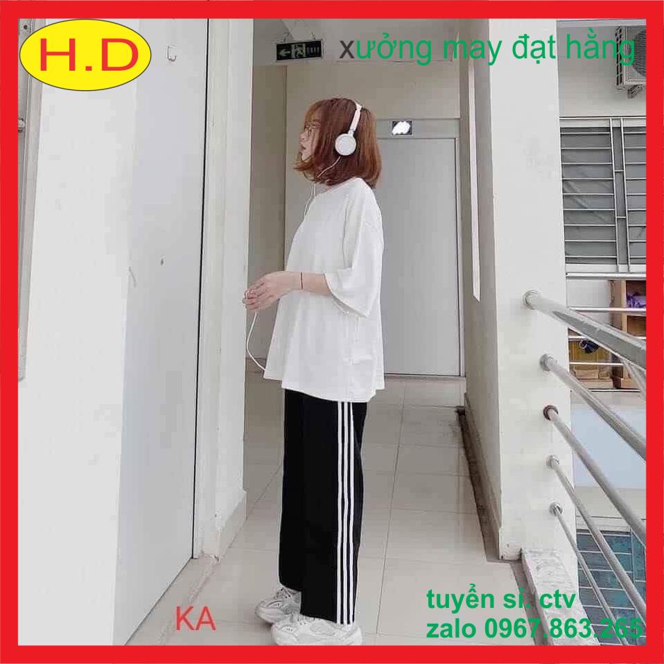 Quần thể thao 3 sọc dài ❤️FREE SHIP❤️ Quần ống rộng Siêu rẻ vải sạn tàu hot