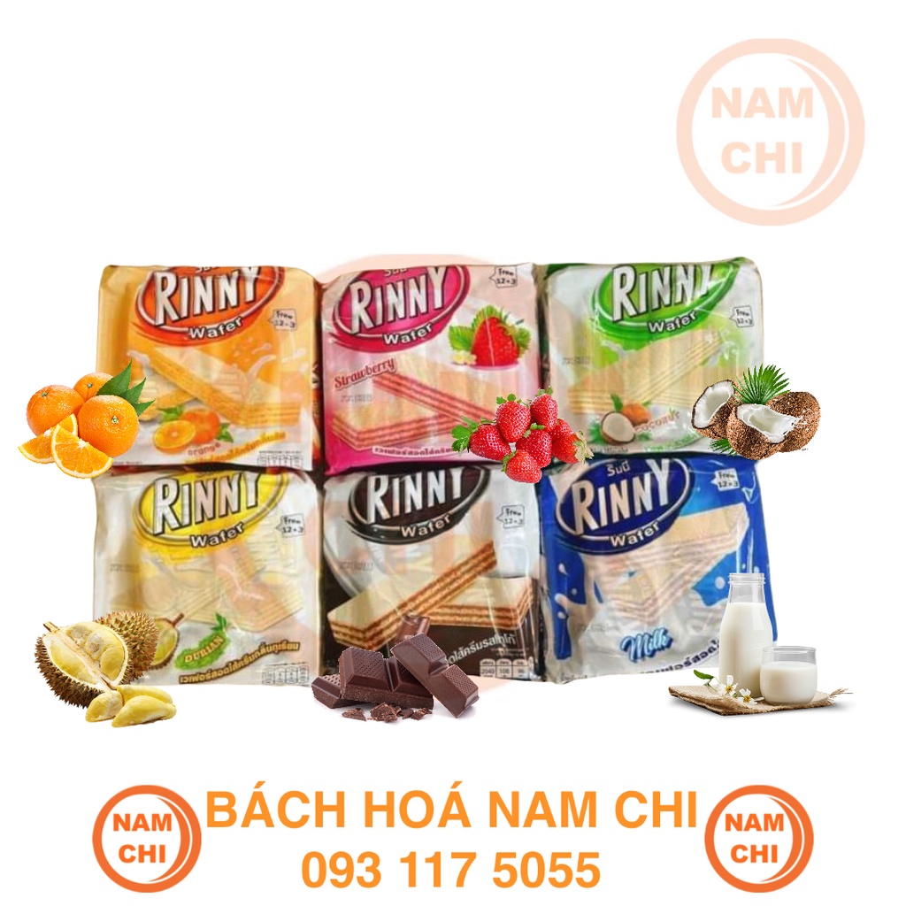 [MỚI] Bánh Xốp Rinny Wafer Có Nhiều Vị Cacao Sữa Phô Mai Sầu Riêng Cam Dừa Dâu Thơm Béo Giòn Rụm - Thái Lan