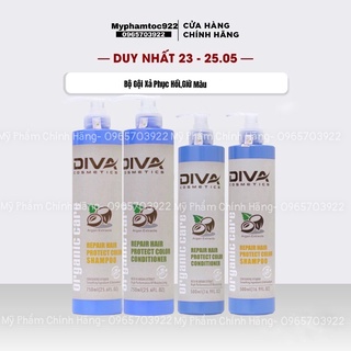 Dầu Gội Xả Diva Xanh Phục Hồi Và Giữ Màu Nhuộm - gội xả diva chính hãng