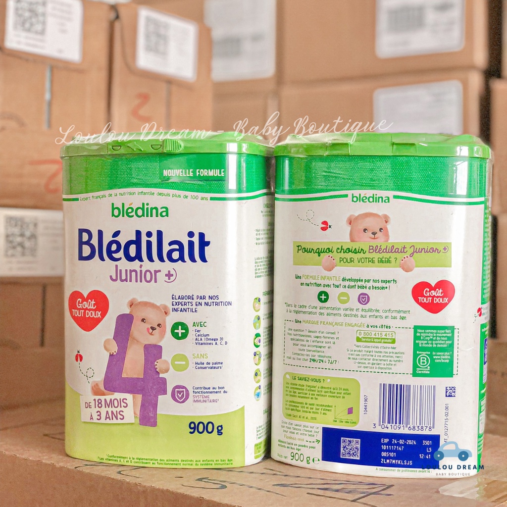 Sữa bột Bledilait Bledina Pháp số 1,2,3,4 tăng cân cho bé hộp 900g [BAY AIR]