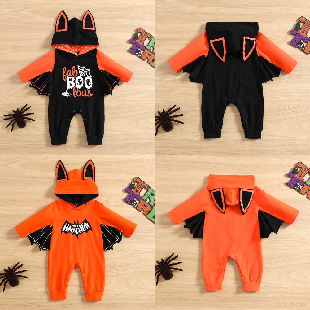 Jumpsuit Bodysuit Romper Liền Mảnh Hình Dơi Cho Các Bé Nhỏ Sơ Sinh Từ 0-12 Tháng Tuổi Hóa Trang