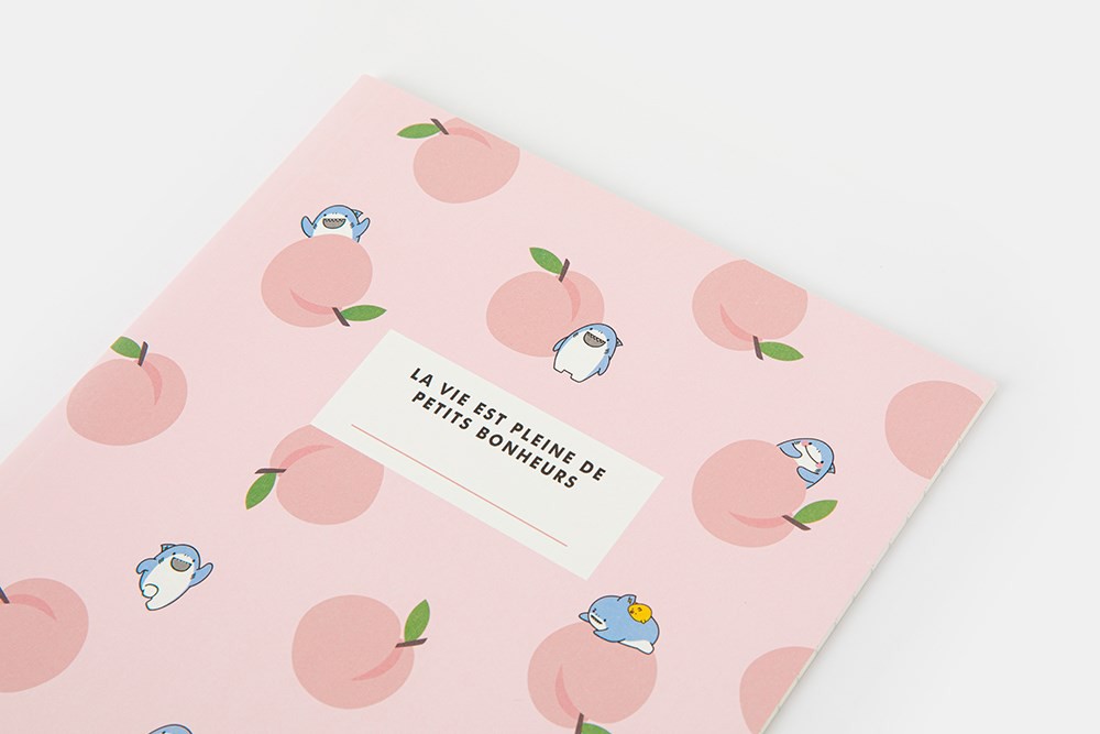 Tập Ghi Chú ARTBOX Hàn Quốc In Hình Quả Đào Mọng Hồng Và Cá Voi