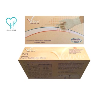 Găng tay y tế không bột P1M VGLOVE TA 5.4g - (hộp màu vàng)- Giá Hộp