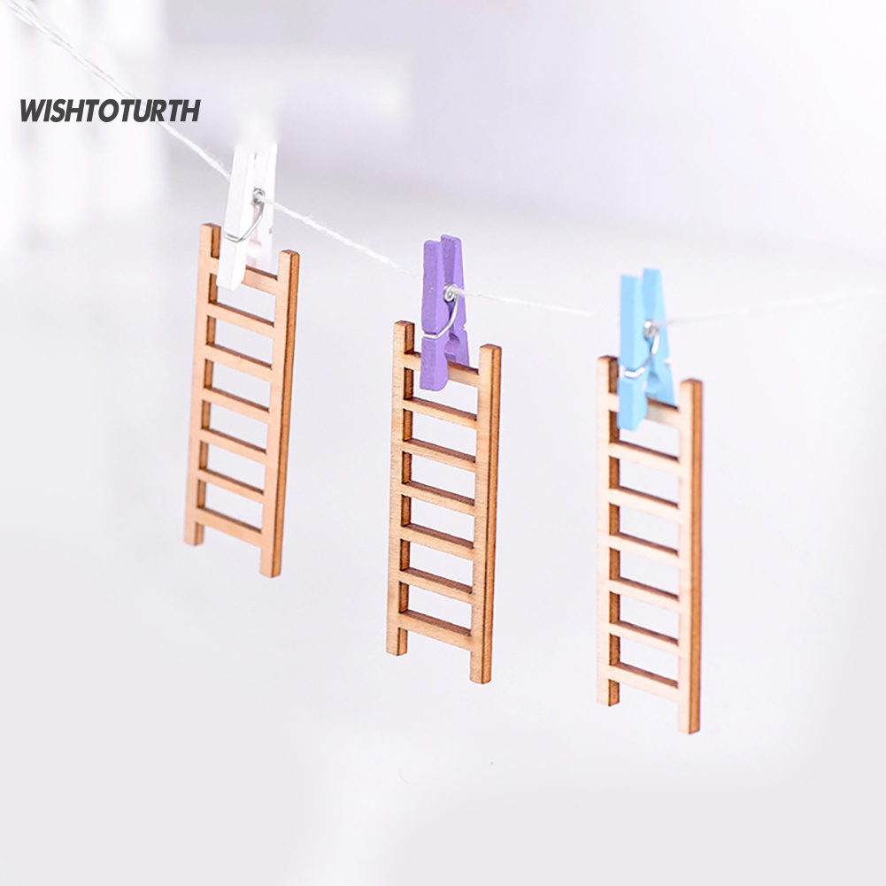 Bộ 3 Thang Gỗ Mini Trang Trí Sân Vườn