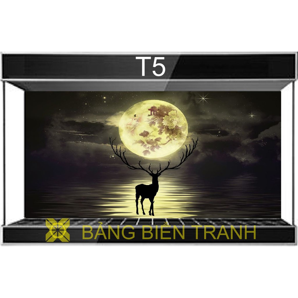 Tranh dán bể cá mẫu trăng T5